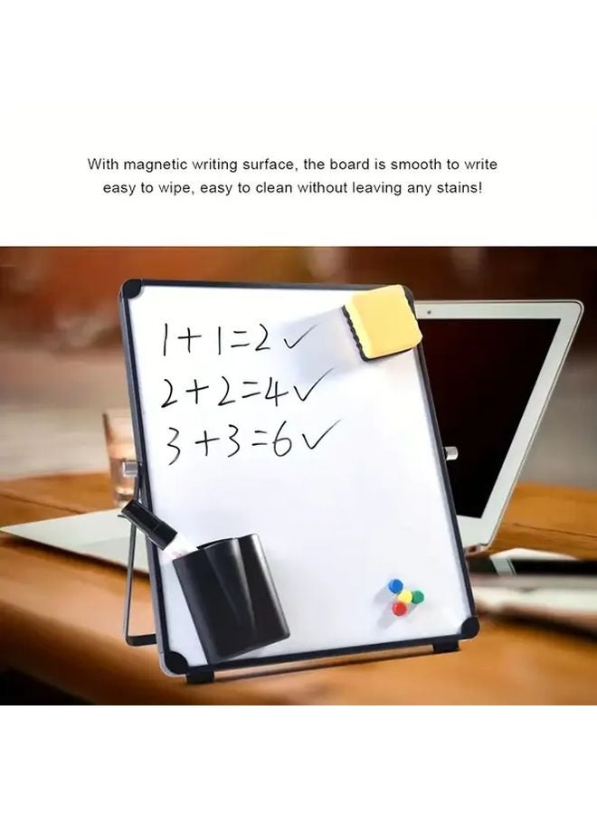 Black Portable Magnetic Desktop Whiteboard Aluminum Alloy Foldable Stand For Office Study Writing - Image 4